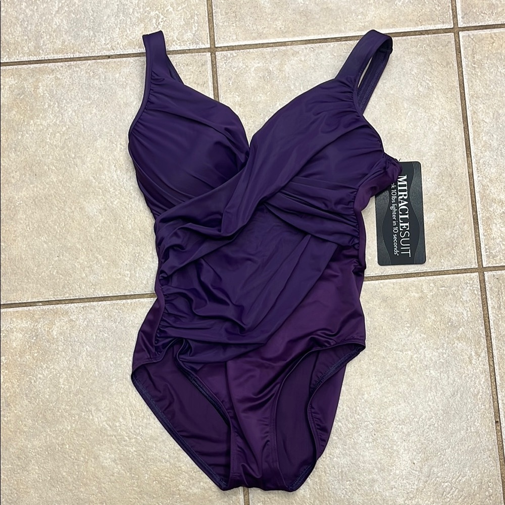 Miraclesuit Elegant Purple One-Piece Swimsuit